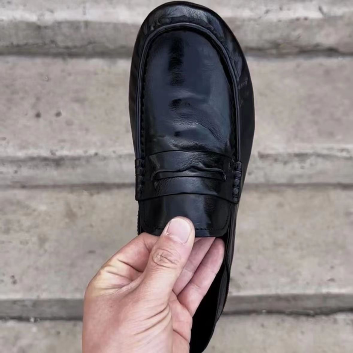 2024 Autumn Slip-On Genuine Breathable Casual Loafers Korean Style Versatile Low-Top Daily Men's Leather Shoes_vogvips.com