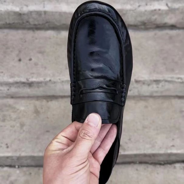 2024 Autumn Slip-On Genuine Breathable Casual Loafers Korean Style Versatile Low-Top Daily Men's Leather Shoes_vogvips.com