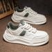 Men's White Platform Sneakers Casual Fashion Thick Sole Skateboarding Street Style Comfort Breathable Lace Up Cool_vogvips.com