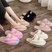 Baotou Women's Autumn Winter Indoor And Outdoor Thick-Soled Warm Plush Maternity Cotton Slippers Women Foam_vogvips.com