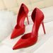 Elegant Women's Stiletto Heel Pointed Toe Hollow Out Pump Shoes For Party Nightclub (White, Black, Red, Pink, Yellow, Light Gray, Sizes 34-40)_vogvips.com