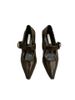 2025 Spring And Autumn New Pointed Coarse Heel Versatile Low Order For Women With One Button Soft Leather Single Shoes_vogvips.com