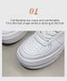 STRIDEO Leather Platform White Shoes Women's 2026 New Spring Height Increase Versatile Women's Shoes Casual Sports Board Shoes_vogvips.com