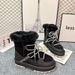 2025 New Waterproof Snow For Women Sheepskin Warm Thick Sole Lace-Up Non-Slip Fur Integrated Fashion Short Boots_vogvips.com