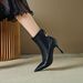 XYP-D Autumn Winter Leather Stretch Short Boots Pointed Toe Thin Heel Versatile Slimming High Heels Various Sizes_vogvips.com