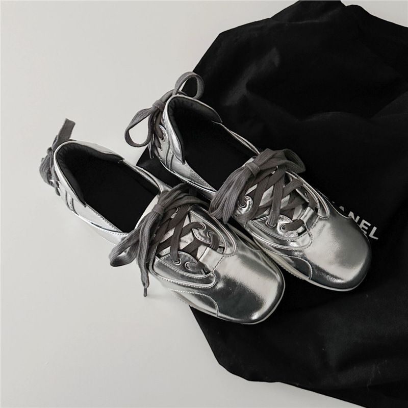New Design, Fashionable And Versatile Sheepskin Version~Women's Lace-Up Flat Retro Casual Ballet Shoes_vogvips.com