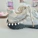 Ballet Shoes High End Decorative Buckle Pearl Chain Bow Shoe Flower Pendant_vogvips.com