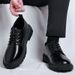 New Business Waterproof Black Leather Chef Korean Edition Versatile Thick Board Spring Men's Work Shoes_vogvips.com