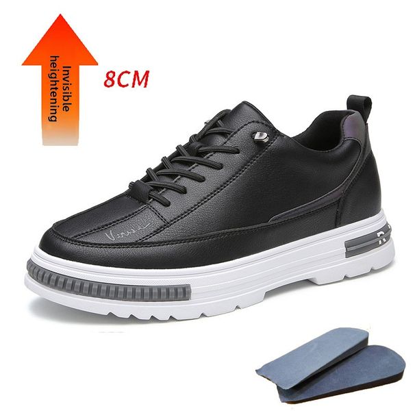 Shoes Men's Invisible Inner Height Increase Shoes Men's Board Shoes Platorm White Men's Shoes_vogvips.com