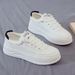 Women's Breathable Casual Sneakers - Lightweight Platform Shoes With Soft Sole For Spring & Summer - Fashionable Low-Top Lace-Up Shoes_vogvips.com