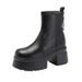 White Height-Increasing 12CM Platform Thick Sole Slim Short 2025 New Autumn Winter High Heel Martin Boots_vogvips.com