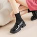 Socks Women British Style Replaceable Buckle Loafers Knitted Slim Heiht Increasin Martin Short Boots Versatile_vogvips.com