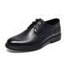 Leather 2024 Autumn Winter Round Toe Lace-up Single Black Top Layer Cowhide Buine Formal Profeional Flat Men'_vogvips.com