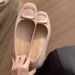 Soft Leather Pink Buckle Shallow Mary Jane Women, New French-style Square Toe Suede Flat Soft-soled Shoes For Spring And_vogvips.com