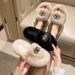 2026 New Lady Eyes Fluffy Slippers Non-slip External Wear Versatile Thick-bottomed Plush Slippers_vogvips.com