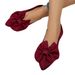 New Plus Size Women's Fly Woven, One Foot Butterfly Bow Casual Breathable Knitted Slimming Pointed Flat Sole Shoes_vogvips.com