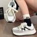 Trendy Women's Sneakers 2026 Spring/autumn New Versatile Ultra-soft Lightweight Low-heel Casual Dad Shoes Ins Trend_vogvips.com