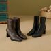 2025 Autumn New Women's With Square Toe Elastic Slim Fit Simple Commuter High Heel Korean Fashion Boots_vogvips.com