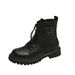Autumn Winter New Black Martin Women's 2025 Motorcycle Versatile Thick-Soled Short Boots For Petite Women_vogvips.com