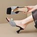 Summer New Black Pearl Square Toe Sandals - Women's Everyday Work-friendly, Comfortable, Leg-lengthening High Heels_vogvips.com