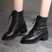 Women's Martin 2022 New Fashion British Style Soft Leather Mid-Heel Chunky Heel Versatile Short Boots Self-Sale_vogvips.com