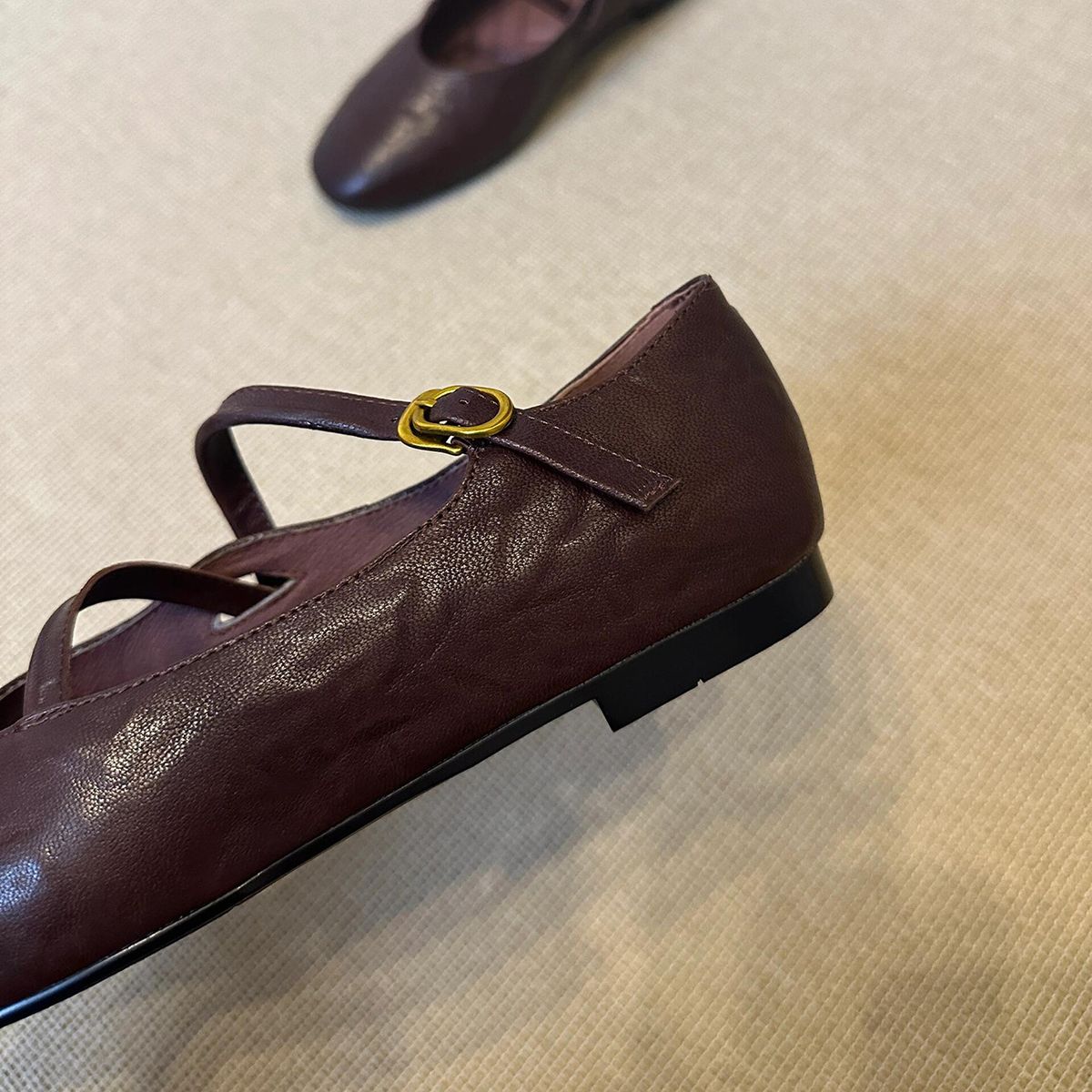 Vintage Mary Jane Shoes For Women - Genuine Sheepskin Leather, Round Toe, Low Heel, Comfortable & Stylish Flats For Spring, Summer & Fall_vogvips.com
