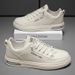 Winter 2022 New Casual Leather Versatile Sports Trendy Shoes Men's Thick-Soled White Sneakers_vogvips.com