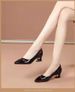 Spring And Autumn New Thick Heels Comfortable Flowers Shallow Mouth Fashion Mom Women's Square Button Single Shoes_vogvips.com