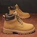 European Warm Series Martin 2025 Autumn New High-top Versatile British Style Yellow Casual Work Boots Men's Shoes_vogvips.com
