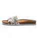 RUIZUSTOCK New Slippers Floral Print Single Strap Cork Footbed Slides White Botanical Pattern Casual Sandals_vogvips.com