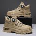 European Warm Series Shoes 2025 New Autumn Men's Fashion Trend Work Ankle Spiral Buckle Sports High-top Martin Boots_vogvips.com