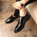 Euro Step Brogue Leather For Men Business Formal Casual British Style Pointed Toe Groom Wedding Shoes Soft Sole Korean Version_vogvips.com