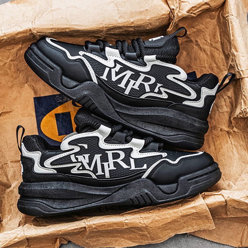 New Autumn Versatile Leather Running Sports Men's Casual Sneakers Height Increasing Thick Sole Dad Shoes_vogvips.com