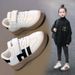 Girls' White Sneakers 2026 Spring Autumn New Fleece-Lined Sports For Older Children And Students Casual Single Shoes_vogvips.com