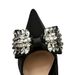 High heels women's shoes super high heel shallow mouth pointed silk rhinestone bow single shoes_vogvips.com
