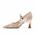 New Comfortable Chunky C735B-2 High Heels Main Wedding Dress For Women Xiuhe French Style Bridesmaid Shoes Siz_vogvips.com