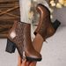 Women's British Style High Heeled Fashion Boots plus Size Autumn Chunky Heel Back Zipper Martin Boots European American Style_vogvips.com