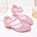 Girls' high heels New children's performance shoes gold and silver with dress runway glass shoes large child princess shoes_vogvips.com