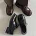 New Releases In December Brown Square Toe Derby Men, Thick Sole Height Increasing British Style, Glossy Patent Casual Loafers, Versatile Leather_vogvips.com