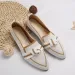Large Size Women's Flat 2023 Fashionable Fly Woven One Foot Butterfly Bow Casual Breathable Commuting Single Shoes_vogvips.com