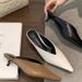 STRIDEO2026 Summer New Pointed Head Half-heel Solid Color French Solid Color Outer Wear Versatile Temperament One-pedal Single Shoes_vogvips.com