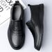 2025 Spring And Autumn Business Leisure Lace Up Men's Leather Soft Bottom Middle Aged Dad Shoe Cover Foot Single Shoes_vogvips.com
