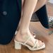 Comfortable Sandals For Women Summer 2024 New Style One Strap Backless Square Open Toe Chunky High Heel Slippers_vogvips.com