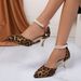 2025 Winter New Pointed Toe Leopard Print Stiletto Heel Buckle European And American Style High Heels Direct From_vogvips.com