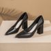 Chunky Heel High Heels Women's Leather For Professional Commuting, Office Workers, Civil Servants, Interview, 2025 New_vogvips.com