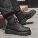 Vintage Men's Martin Boots Medium Boots Black Tooling Chelsea Men's Boots_vogvips.com