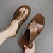 Handmade Leather Slippers For 2025 New Beach Summer Walking Shoes Slip On Light Male Flats Men Flip-flops Outdoor Half_vogvips.com