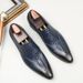 New Breathable Fashionable Small Pointed Leather Men With Crocodile Pattern Emed For Business And Leisure Men's Lefu_vogvips.com