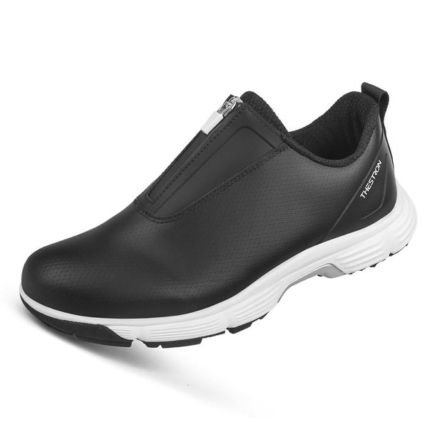 Golf Shoes With Zipper, Ladies Waterproof Golfing Footwears Spikeless Walking Turf Sports Training Sneakers_vogvips.com