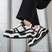 Four Season Low Cut Round Toe Color Blocked Lace Up Fashionable Soft Soled Casual Shoes_vogvips.com